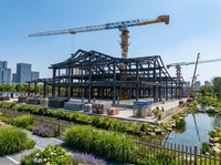Entrepôt en acier préfabriqué préconçu, construction facile, structure à poteaux et poutres en acier, portique métallique, bâtiment industriel