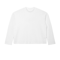 Haut ample à manches longues en tricot gaufré imprimé numérique style streetwear vintage américain pour homme et femme – Collection automne