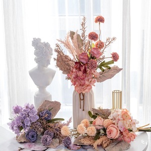 Fleurs artificielles Terashima, bouquet de roses et d'hortensias, décoration de mariage, accessoires de photographie CF01204 - Product Image 1