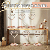 20 mini porte-cartes de table en métal en forme de cœur, or rose, design minimaliste, pour faveurs de mariage, numéros de table, fourniture d'usine