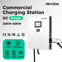 Estación de Carga para Vehículos Eléctricos Penoda de 40kW CC (WallBox) IP55 para Exteriores con Sistema de Balanceo de Carga OEM EVSE Comercial CCS2 CCS1 GBT NACS CHAdeMO