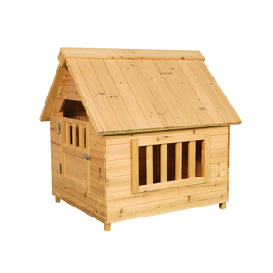Modern House Pine Wood Medium Dog Kennel Outdoor Pet Door Window with Cover Waterproof for <b>Cats</b> and Dogs All Seasons - Product Image 1