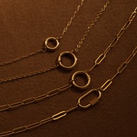 Collier chaîne trombone en acier inoxydable plaqué or inaltérable avec fermoir à boucle, accessoire de collier DIY pour barre de breloques personnalisée