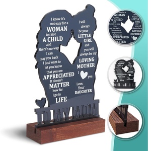 Regalos Sentimentales para el Día <span class=keywords><strong>de</strong></span> <span class=keywords><strong>la</strong></span> Madre y Cumpleaños - Placa Conmemorativa <span class=keywords><strong>de</strong></span> Madera con Ángel Moderno para Mamá, Hija, <span class=keywords><strong>Mi</strong></span> Mamá, Navidad, San Valentín, Pascua - Product Image 2
