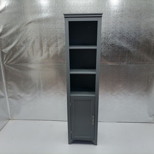 가구 욕실, 3 단 선반 및 도어 오거나이저가있는 나무 키가 큰 독립형 캐비닛-회색 - Product Image 1