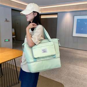 Sac de sport Oxford pliable et extensible, sec et humide séparés, sac de voyage étanche, sac de sport à bandoulière, sac de voyage pour femme - Product Image 6