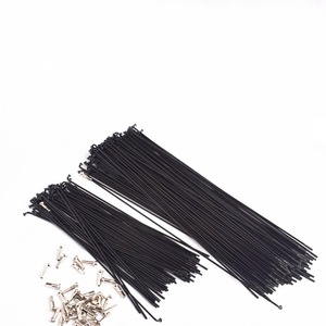 Radios de Bicicleta de Acero Inoxidable de 14g, Negros con Tapas de Latón, para Accesorios de Bicicleta de Montaña y Carretera - Product Image 1