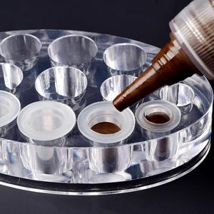 Disposable Transparent Silicone Tattoo Ink Cup Waterproof Microblading Pigment Cap <b>Holder</b> for PMU - Product Image 5
