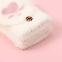 Guantes de invierno cálidos y gruesos para mujer, de moda, con diseño de pata de gato, de felpa suave, sin dedos, de medio dedo