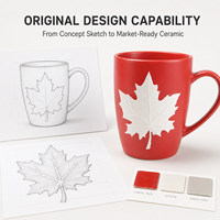 Souvenirs touristiques du Canada, tasses en céramique avec motif feuille d'érable pour cadeaux en gros, disponibles en plusieurs couleurs, personnalisation OEM ODM