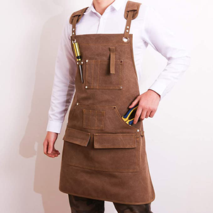 <span class=keywords><strong>Tablier</strong></span> en toile cirée avec poches pour hommes, Logo personnalisé, idéal pour le travail et les salons commerciaux - Product Image 3