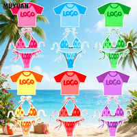 Nuevo Bikini de Lujo de 3 Piezas para Mujer 2026, Logotipo Metálico Personalizado, Sexy, Micro Mini, Spandex, Nylon, Ropa de Playa de Verano, OEM, ODM