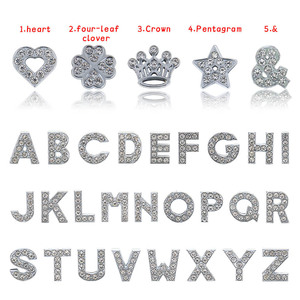 Accessori Fai-da-Te in Lega di Zinco Argento con Strass, Lettere Scorrevoli A-Z da 10mm per Collari di <span class=keywords><strong>Cani</strong></span>, Collane e Braccialetti Moderni - Product Image 3