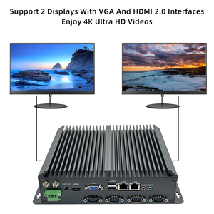 Mini PC Industrial sin Ventilador Core de 6ª y 7ª Generación I3 I5 I7, 6COM-2LAN-6USB GPIO, 9~36V, DDR3 8GB, 512GB HD, VGA, Enchufes UK/US/EU - Product Image 5