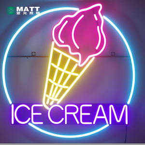 MATT 2024 Fabricación de la fábrica drop shipping colorido helado comida <span class=keywords><strong>restaurante</strong></span> usando decoraciones personalizado interior led letrero de neón - Product Image 6