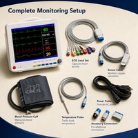 Moniteur patient vétérinaire pour animaux de compagnie, modèle 1409, multiparamètres (ECG, NIBP, SpO2, fréquence cardiaque), pour usage clinique, export direct usine