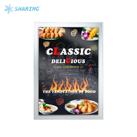 Boîte à lumière LED ultra-mince murale, cadre magnétique pour affiches, panneau publicitaire rétroéclairé pour menu de restaurant ou signalétique de magasin