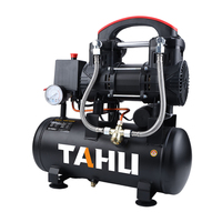 Compresseur d'air silencieux sans huile 1,2 kW 1,6 CV, 9 L, compact, portable, industriel, pour petit atelier ou laboratoire