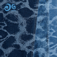 Kain Denim Jacquard Tenun Awan Motif Tinta, Ukuran Besar, Warna Indigo Biru Abstrak, Unisex, Pakaian Trendi untuk Wanita, Langsung dari Pabrik
