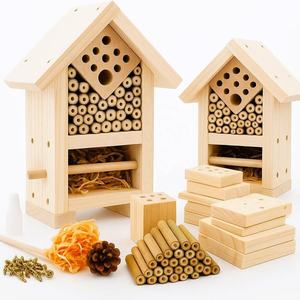 Naturholz Insekt Hotel Hinterhof Bienen haus & Schmetterling Lebensraum Shelter (DIY Build Kit) Bug Hotel Kit - Product Image 2