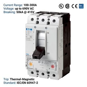 Disjoncteur à boîtier moulé (MCCB) série NZM NZMB2-A125-AS 125A 3P 400V CE CCC ISO pour la distribution d'énergie industrielle - Product Image 3