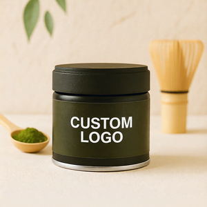 Boîte en métal ronde hermétique pour café, personnalisable en gros, imprimée OEM/ODM, pour thé matcha 20g/30g, avec couvercle à double joint - Product Image 1