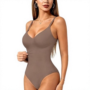 Body de Mujer de Color Sólido con Cuello en V, Sin Mangas, Ajustado, Tejido Elástico, Ropa Deportiva, Ropa de Verano - Product Image 1