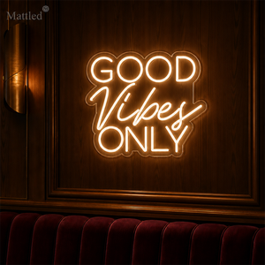 Letrero Luminoso LED de Neón con la Frase 'Good Vibes Only', Decoración de Pared con Palabra Positiva para Dormitorio, Sala de Estar, Hogar - Product Image 5