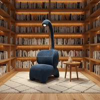Fauteuil de détente en tissu peluche mignon avec lampe intégrée |   Design moderne pour chambre à coucher, salon et usage hôtelier