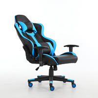 Silla de Computadora de Cuero Cómoda para Juegos con Reposabrazos 2D, Espuma de Alta Densidad y Soporte Ajustable, Silla para Juegos de PC