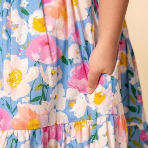 Robe d'été pour les vacances Robe personnalisée à imprimé floral Robe élastique smockée pour maman et moi Tenues assorties pour la famille Polynésienne - Product Image 4