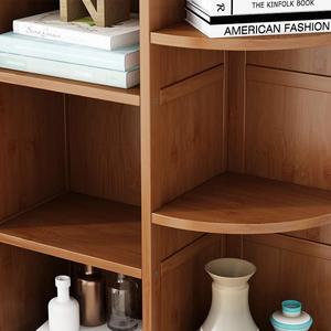Juego de muebles de esquina de bambú que ahorran espacio: Librería, estante de almacenamiento, gabinete de esquina triangular y estantería estrecha - Product Image 3