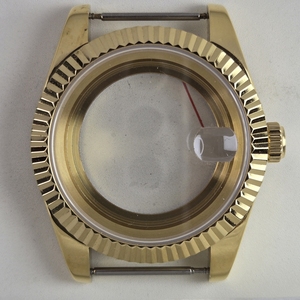 Boîtier de montre bicolore argent et or 36mm 39mm avec lunette brossée étanche pour mouvements NH34 NH35 NH36 NH72 NH70 NH38 NH39, en acier 316L pour modèles <span class=keywords><strong>Seiko</strong></span> - Product Image 1