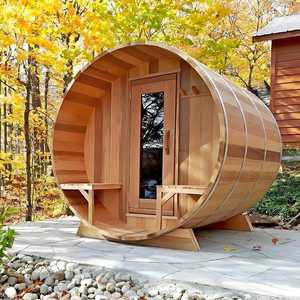 Sauna de vapor seco para exteriores de madera de cedro rojo canadiense, baño, diseño moderno, estufa de 9KW, infrarrojo lejano, tipo cicuta sólida para apartamento - Product Image 2