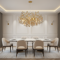 Lustre moderne et luxueux en cristal, éclairage pour salle à manger, restaurant, luminaires de plafond en cristal en forme de branches d'arbre