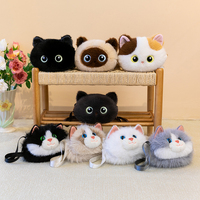 Tas Ransel Boneka Kucing Lucu, Desain Lepas Pasang, Tali Bahu Dapat Disesuaikan, Isi Kapas PP Lembut, Cocok untuk Hadiah