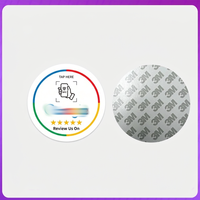 Autocollant de table en acrylique NFC noir à pois pour carte de commentaires G, avec fonction tactile et connexion par scan du code QR pour commander le menu (panneau signalétique)
