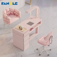 Bureau de Manucure Double Rose Moderne pour Salon d'Ongles, Table de Soins d'Esthétique, Fournitures Professionnelles