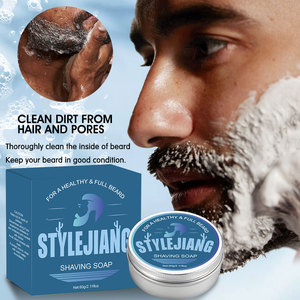Savon à raser fait main pour hommes Mousse à barbe lisse dans une boîte en aluminium Hydratant non stimulant - Product Image 3