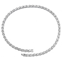 Bijoux biomagnétiques Collier de thérapie magnétique en or et argent à la mode Collier en acier inoxydable