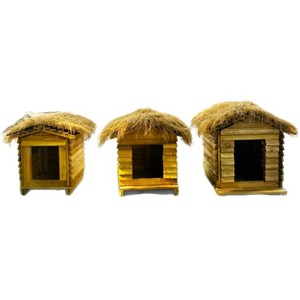 Solid Wood Chicken Coop With Thatched Roof Small <b>Medium</b> Large Size Pet <b>Dog</b> Kennel Cat House Pigeon Bird Cage Outdoor Use - Product Image 1