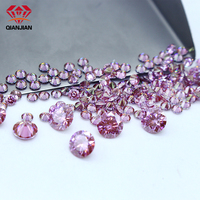 Prix de gros Moissanite Pierre précieuse en vrac Taille brillant rond Couleur rose Haute qualité Clarté VVS Certificat GRA 0.1ct-5ct