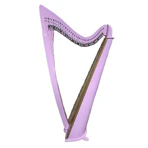 Professional 38-String Lever Irish Harp without Pedal Portable Pink Harp Fashion for Beginner Instrument Students Tuba Type