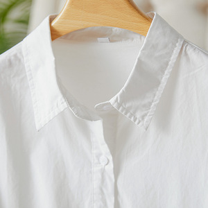 Factory Direct Sales White Shirt Women's Long Sleeve Design Top 2026 Spring and Autumn New Double Side Pocket Women's Shirt - Product Image 3