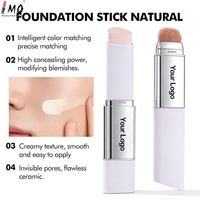 Fond de teint stick matifiant et changeant de couleur, sans logo, crème et pinceau 2-en-1, accepte logo personnalisé