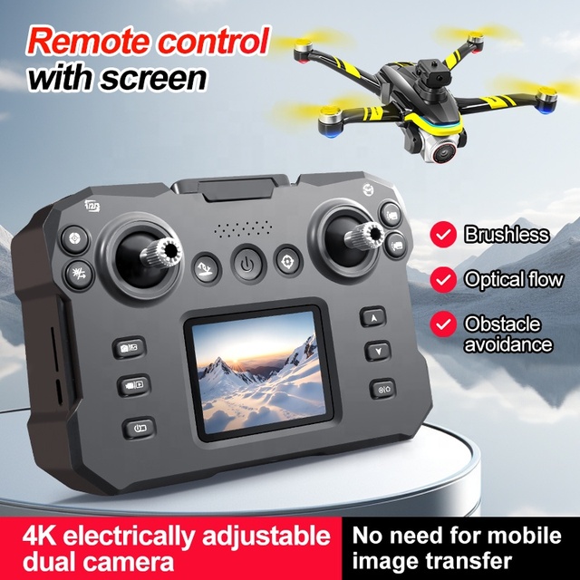 K15 Obstacle Avoidance 4k Brushless Remote Control Drone Custom Mini Aerial Photography Quadcopter with Screen Remote Control