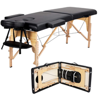 Portable et pliable robuste de haute qualité hauteur réglable jambes en bois Spa Table de Massage lit