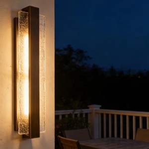 Transparent Crystal Glass Wall Lamp with <b>LED</b> <b>Light</b> Source for Hotel Lobby Hallway Balcony Corridor Garden Decoration - Product Image 6