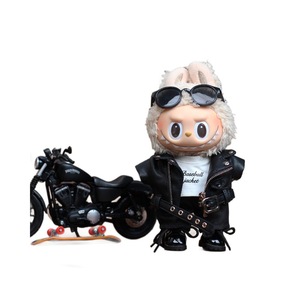 Labubu <b>Doll</b> Clothes Motorcycle Leather Jacket Outfit Unisex Youth Fashion <b>Accessory</b> - Product Image 5
