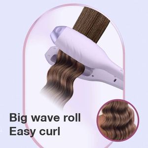 TAHATH Temperature Adjustable Hair Crimper 2 Barrel Deep Wave Hair Sculpt Waver PTC <b>Heater</b> Styling Tool - Product Image 3